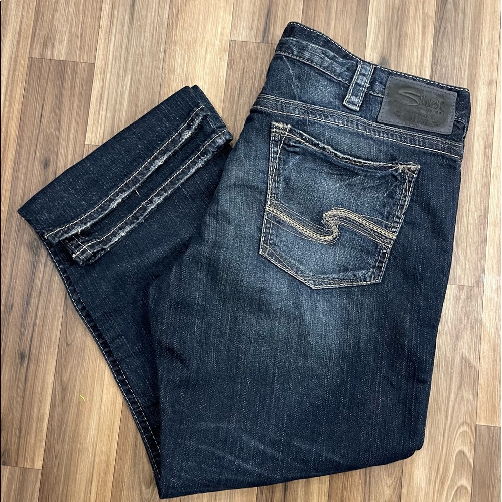 Silver Jeans Nash Dark Blue Wash Classic Fit Jeans Size 38x30